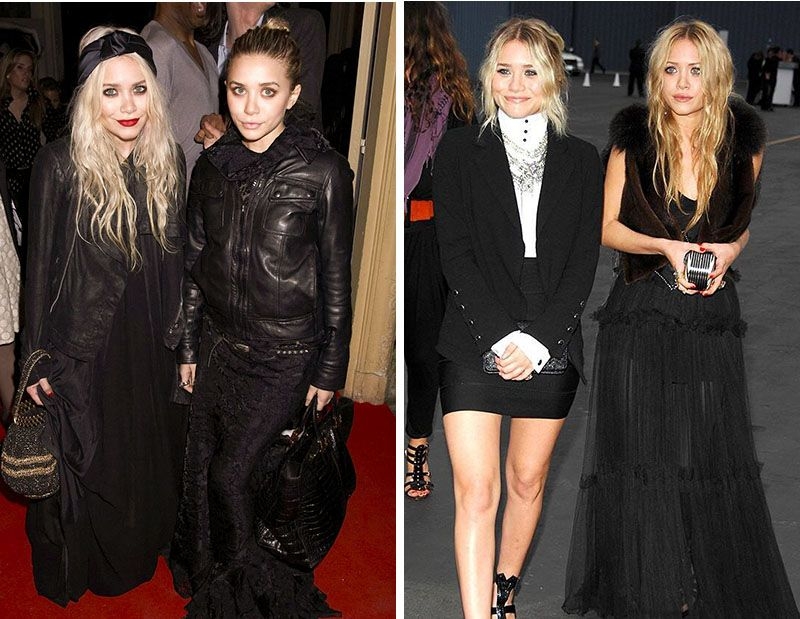 The Olsen sisters style: black colour