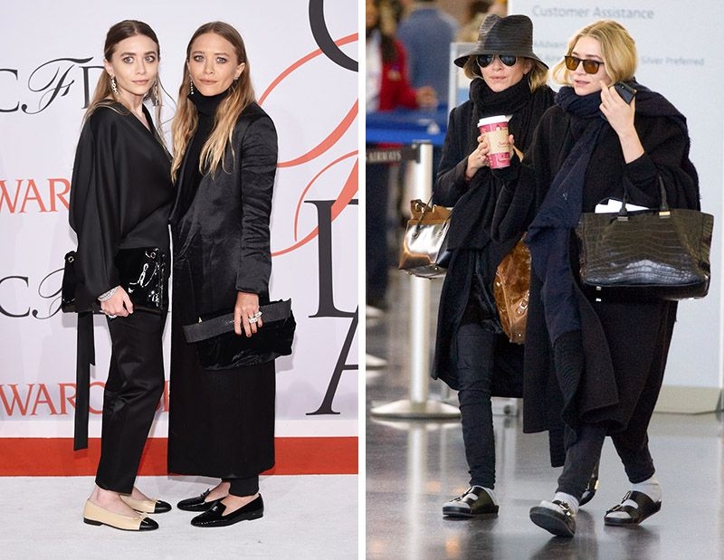 The Olsen sisters style: comfortable shoes